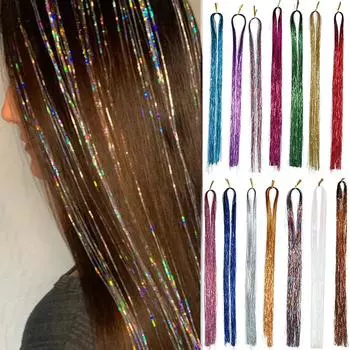 WTB Synthesis Neon Rainbow Sparkle Блестящие волосы Мишура Радуга Шелковые волосы для наращивания ослепляют женщин-хиппи для плетения головных уборов 120cm
