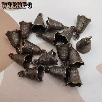 WTEMPO 10 шт. Мини металлические колокольчики для поделок декоративные ретро праздничные аксессуары подвески подходят для офиса дома сада, креативные DIY колокольчики подвески подарки 10pcs бронзовый