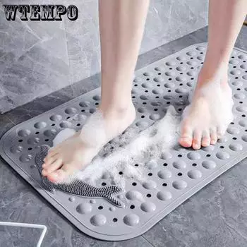 WTEMPO 1 шт 35*70 см простые нескользящие коврики для ванной комнаты домашние водонепроницаемые противоскользящие коврики для ног туалет душ присоски напольные коврики 35*70cm серый