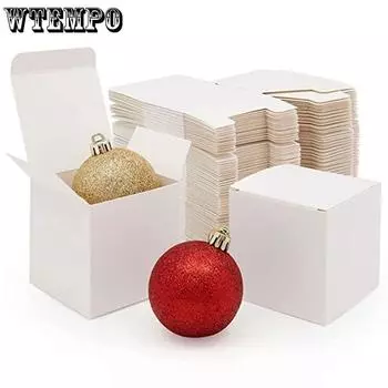 WTEMPO 20 шт 10*10*10 см подарочные коробки из крафт-бумаги, подходящие для хранения ювелирных изделий, косметики и других небольших подарков, универсальные упаковочные коробки 20pcs белый