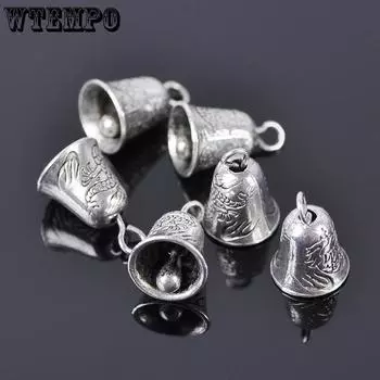 WTEMPO 20 шт. серебристые колокольчики мини-звонкие колокольчики ручной работы украшения для изготовления ювелирных изделий аксессуары колокольчики ветра художественные поделки праздничные украшения 20pcs серебряный