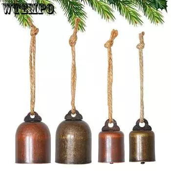 WTEMPO 5PCS Retro Twine Bells Creative Wall Hanging Horn Bells DIY Tree Creative Pendants Outdoor Sleigh Bell 5pcs*2.6cm бронзовый