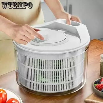 WTEMPO Овощной дегидратор большой емкости, бытовая корзина для разбрасывания воды, кухонная мойка, дренажная корзина для фруктов, ручная машина для сушки салатов 21*11.5cm белый