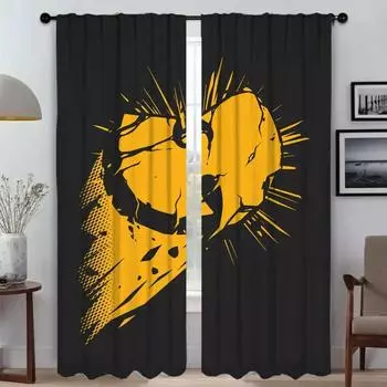 Wu Tang Clans Разделительные шторы для гостиной Шторы Хэллоуин Украшения Тюль для спальни Домашний интерьер Шторы 2 шт. W50xH70cmx2pcs-CL