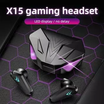 X15 TWS Беспроводная Bluetooth-гарнитура со светодиодным дисплеем, геймерские наушники с микрофоном, беспроводные наушники с шумоподавлением, Bluetooth-наушники
