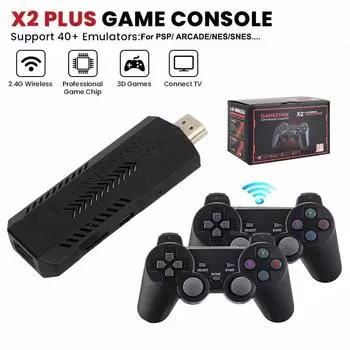 X2 PLUS Игровая консоль Беспроводной контроллер 2.4G Игровая консоль 40 000 игр Ретро игровая консоль 64 ГБ/128 ГБ 64G