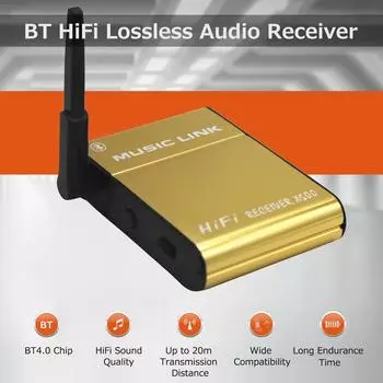 X500 BT HiFi аудиоресивер без потерь Чип BT4.0 Поддержка внешней всенаправленной антенны US Plug золотой
