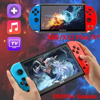 X80 X12 Plus X7 Ретро видео портативная игровая консоль 20000+ классических игр Портативный игровой плеер Hd Av ТВ-выход Детские подарки