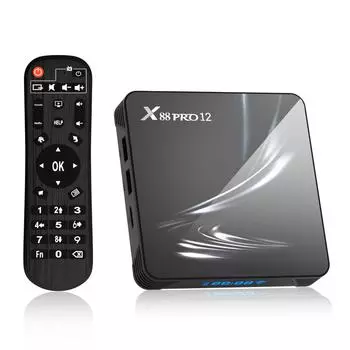 X88 PRO 12 Android 12.0 Smart TV Box UHD 4K Media Player RK3318 4 ГБ/64 ГБ 2.4G/5G Двухдиапазонный WiFi US-16G чёрный