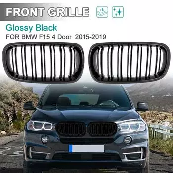 X Autohaux Глянцевая черная передняя решетка радиатора для BMW F15 X5 2015- 4 D Double Line
