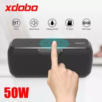XDOBO X7 50 Вт Портативная беспроводная колонка BT5.0 Технология IPX5 Водонепроницаемые уличные колонки серии TWS чёрный