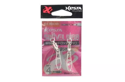 Xesta WBB Hard Lock Snap Swivel Размер 4 150 фунтов, 2 шт. (4554)