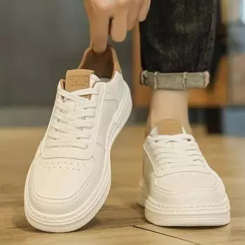 Xiaobai men s shoes 2024 new summer breathable trend versatile men s casual leather shoes men s white shoes sports board shoes 39