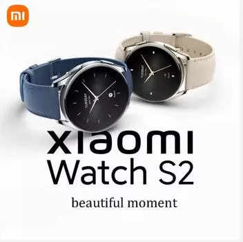 Xiaomi Часы S2 1,32/1,43 AMOLED экран 100+ спортивных режимов Спортивные умные часы 5ATM 42/46 мм Bluetooth5.2 Звонки Мониторинг сна 46mm Blue leather strap синий