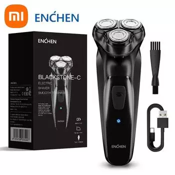 Xiaomi ENCHEN Blackstone электрическая роторная бритва 3D плавающее лезвие моющееся Type-C USB перезаряжаемая бритвенная машинка для бороды чёрный