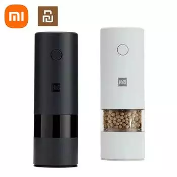 Xiaomi Huohou 5 In 1 Adjustable Electric Pepper Salt Spice Mill Grinder Seasoning Kitchen Tools Grinding For Cooking Restaurant Battery version чёрный