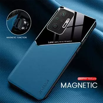 Xiaomi Poco M3 Pro X3 NFC M4 чехол кожаный автомобильный магнитный чехол-держатель для Xiaomi Redmi Note 10 11 Pro 11S 10S 10T мягкая рамка противоударный чехол Xiaomi Poco F3 чёрный