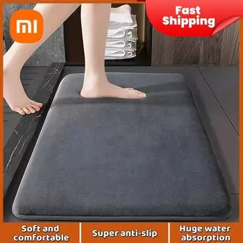 Xiaomi Super Absorbent Floor Mat Bathroom Mat Super Anti-Slip Coral Velvet Bathroom Floor Mat Door Mat Living Room Bedroom 400MMx600MM темно-серого