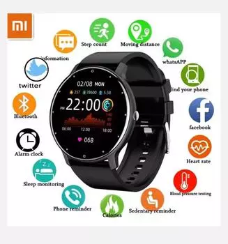 Xiaomi умные часы для мужчин и женщин с полным сенсорным экраном спортивные фитнес-часы для мужчин IP67 водонепроницаемые Bluetooth для Android IOS умные часы для мужчин