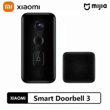 Xiaomi Умный дверной звонок 3 2K Ultra HD Видеодомофон с ночным видением Длительный срок службы батареи AI Распознавание человека Работает с приложением Mi Home