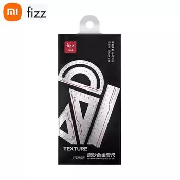 Xiaomi Youpin 4 в 1 Fizz Металлическая линейка Набор канцелярских принадлежностей Алюминиевый сплав Многофункциональная комбинация Треугольный транспортир Рисунок M синий
