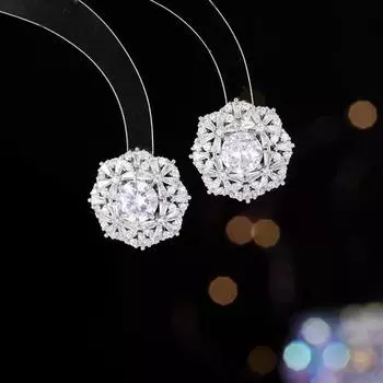 Xiaoxiangfeng flower stud earrings s925 silver needle fashion light luxury super fairy sweet high sense simple versatile earrings серебряный