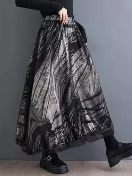 Юбка с принтом из свободного кроя XITAO HJF5084 One Size