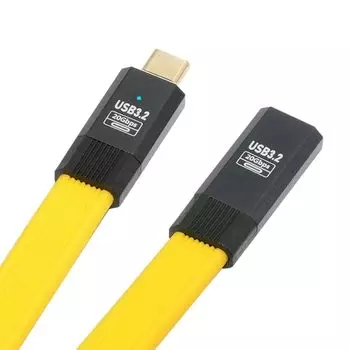 Xiwai 20 Гбит/с USB4 Короткий Плоский Тонкий FPC Удлинитель Папа-Мама 100 Вт и 8K 5K Кабель Thunderbolt, Шнур USB4.0 Type-C, Поддержка 3/4, 0.2 м