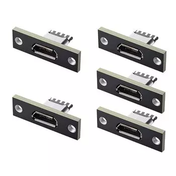 Xiwai Micro-USB 5-контактный гнездовой разъем типа B DIY OEM разъем для монтажа на панель ПК плата USB 2.0 расположение контактов 5 шт./комплект