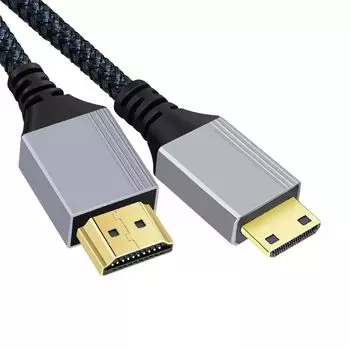 xiwai Высокоскоростной кабель HDMI «папа» — Micro HDMI «папа» 4K 60 Гц с экранированным прямым разъемом для монитора ноутбука HDTV 30 см 2.0 Тип D Компьютер, чёрный
