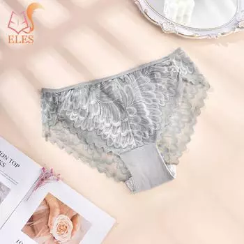XL-4XL женские трусы больших размеров, нижнее белье, кружевное дышащее женское нижнее белье, эластичные тонкие трусики с промежностью XL серый