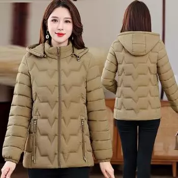 XL-5XL короткая съемная шапочка, куртка на хлопковой подкладке для людей среднего и пожилого возраста зимой, новая утепленная стойка в иностранном стиле XL чёрный