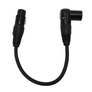 XLR Microphone Extension Cable Adapter 90 Degree XLR Male to Female 3 Pin Mic Cord for Speakers 1.8m/ 6ft