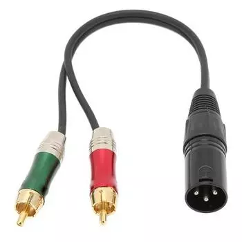 XLR на DC 3,5 мм двойной RCA штекерный кабель стерео без потерь универсальный микрофонный разветвитель для DVD VCDXLR штекер на 2RCA 1 м XLR Male to 2RCA 1m