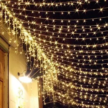 Xmas Tree Outdoor LED Christmas Light Garland for Decor Party Wedding Garden Street String Lights Holiday Light 10M 20M 8 Modes 10M 100Leds EU Plug