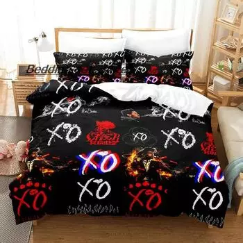 XO The Weeknd Постельное белье Single Twin Full Queen King Size Кровать Комплект Детская Спальня Пододеяльники Комплект Простыни с 3D-принтом US King 264x228cm