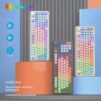 Xuan Yinhu K94 Двухрежимная беспроводная игровая клавиатура Bluetooth Rainbow