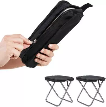 Xuanli Outdoor Folding Compact Camping Simple Low Mini Lightweight Chair, Chair, Chair, Chair, Chair, Size, (2 Black)