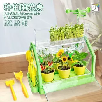 Xueyouma Sunshine House Planting Детские игрушки для овощей Научный эксперимент Растение в горшке Ручная работа Материал для поделок Растение Цветочный дом зелёный