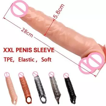 XXL 28 см рукав для пениса для мужчин, удлинитель продукта, силиконовый секс-инструмент, игрушки, капа Peniana, фаллоимитатор Hombre Funda Big Pene