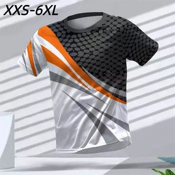 XXS-6XL футболка большого размера для мужчин 3D-печать уличная одежда летняя повседневная круглая горловина короткий рукав топы футболки мужской пуловер XXS