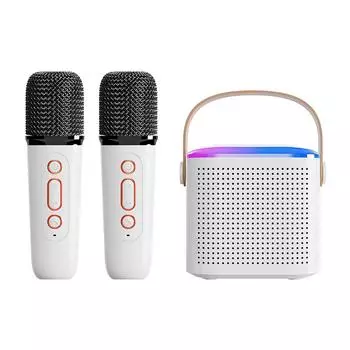 Y1 RGB цветной свет мини-микрофон семейный караоке-аппарат стереозвук Bluetooth-совместимая портативная акустическая система 5.3 1 to 1 белый