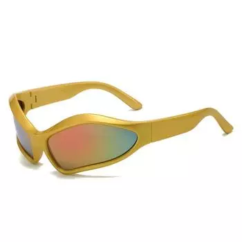 Y2K Personalized Oval Color Matching Sunglasses Hip Hop Concave Sunglasses Trendy Sunglasses regular