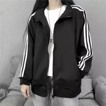 Y2k Preppy Style Elegant Свободный крой Куртка с поясом Женская Корейский Стиль Тонкая Одежда Бейсбольная Форма Harajuku Модный Дизайн Пальто Повседневный S чёрный