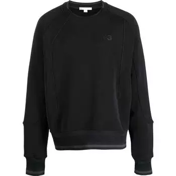 Y-3 FW22 Логотип Принт Круглый вырез Длинный рукав Толстовка Мужская толстовка Черный HM5036 S