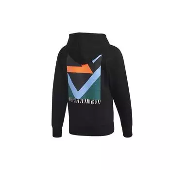 Y-3 Geometric Pattern Print Casual Hoodie Men Tops Black FS5598