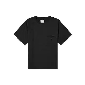 Y-3 Loose Knit Pocket Crew Neck T-Shirt Men Tops Black GV4244