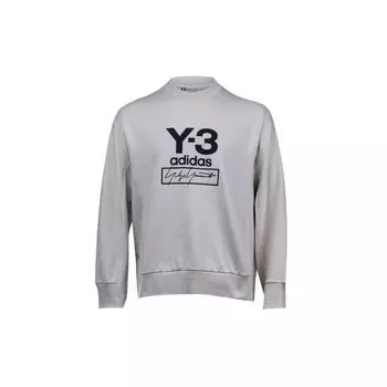 Y-3 Signature Print Logo Sweatshirt Men Tops Beige FJ0433