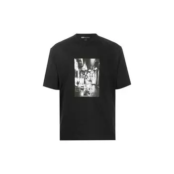Y-3 SS20 Photo Print Crew Neck T-Shirt Men Tops Black FP8698