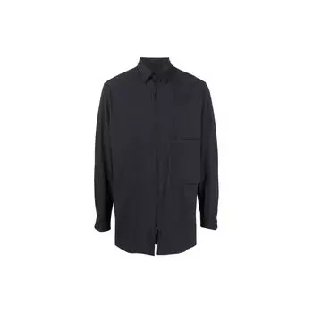 Y-3 SS22 Однотонная рубашка с длинным рукавом и застежкой-молнией, мужские рубашки черного цвета HG8596 M
